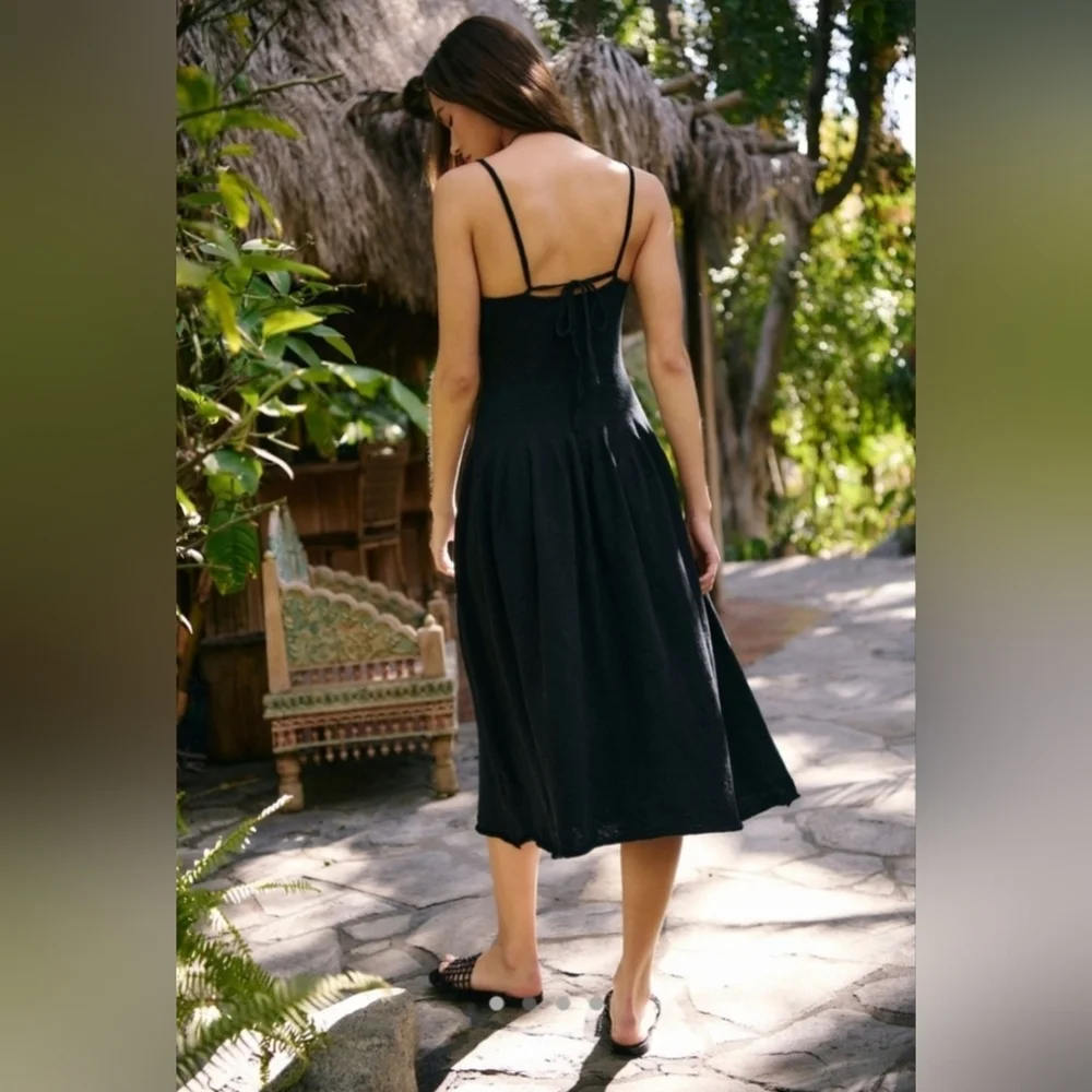 Free People Tula Sweater Midi Dress In Black